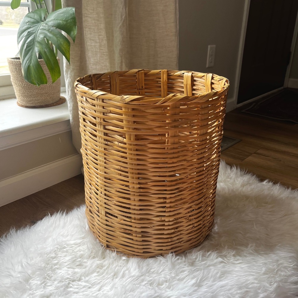 Vintage Rattan Storage Basket